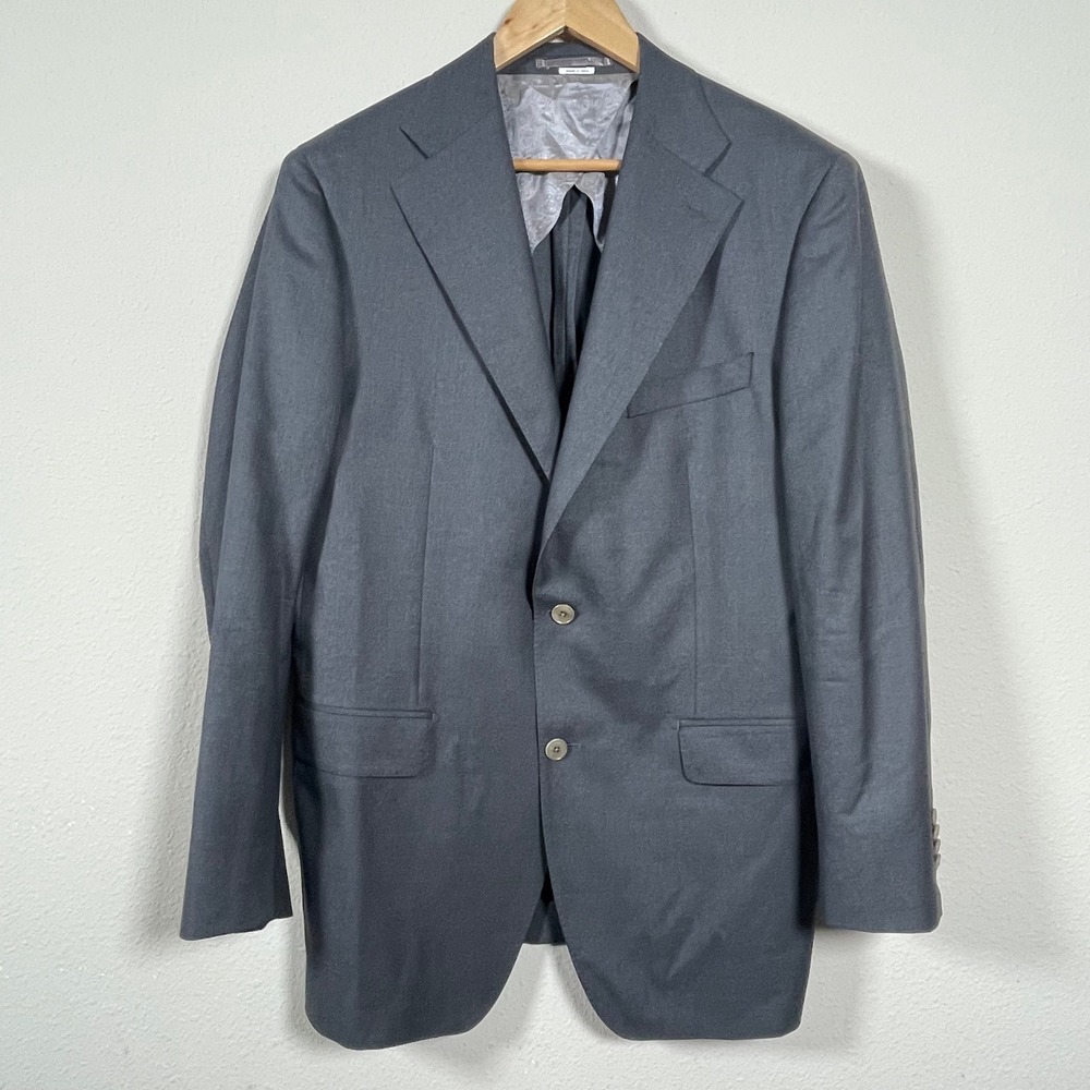 Atelier Munro Current Blazer Mens 44R Grey Super 130s Wool Two Button Sport Coat